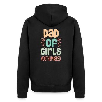 Vater Tochter - Unisex Premium Bio Zip Hoodie - Schwarz - Hinten - Nico (187cm)