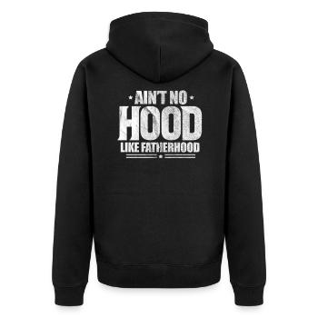 Father daddy daughter son family father's day gift - Unisex Premium Organic Zip Hoodie - black - Back - Nico (187cm)