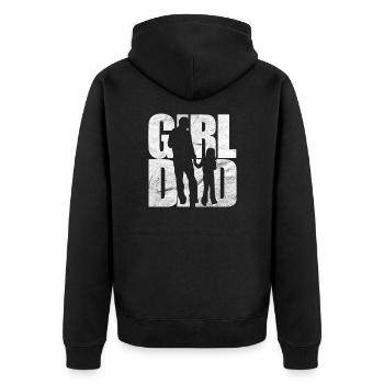 Father daddy daughter girl dad father's day gift - Unisex Premium Organic Zip Hoodie - black - Back - Nico (187cm)