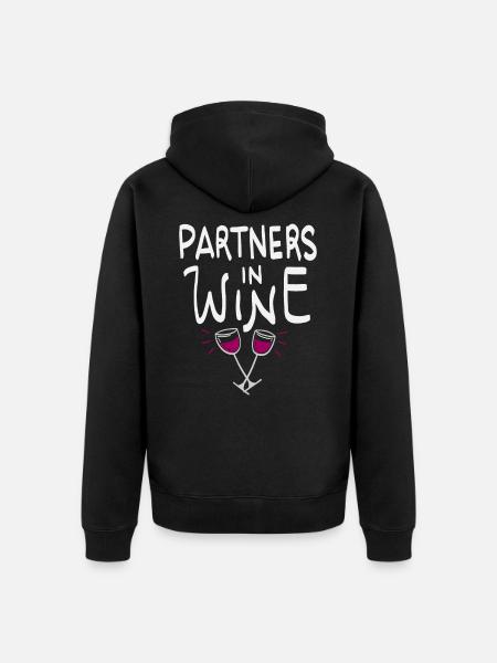 Partners in Wine - Unisex Premium Organic Zip Hoodie - black