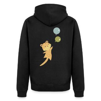 Leo balloon leopard cute animals children animal lover - Unisex Premium Organic Zip Hoodie - black - Back - Nico (187cm)