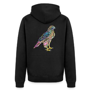 Falke - Unisex Premium Bio Zip Hoodie - Schwarz - Hinten - Nico (187cm)