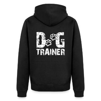 Dog trainer - Unisex Premium Organic Zip Hoodie - black - Back - Nico (187cm)