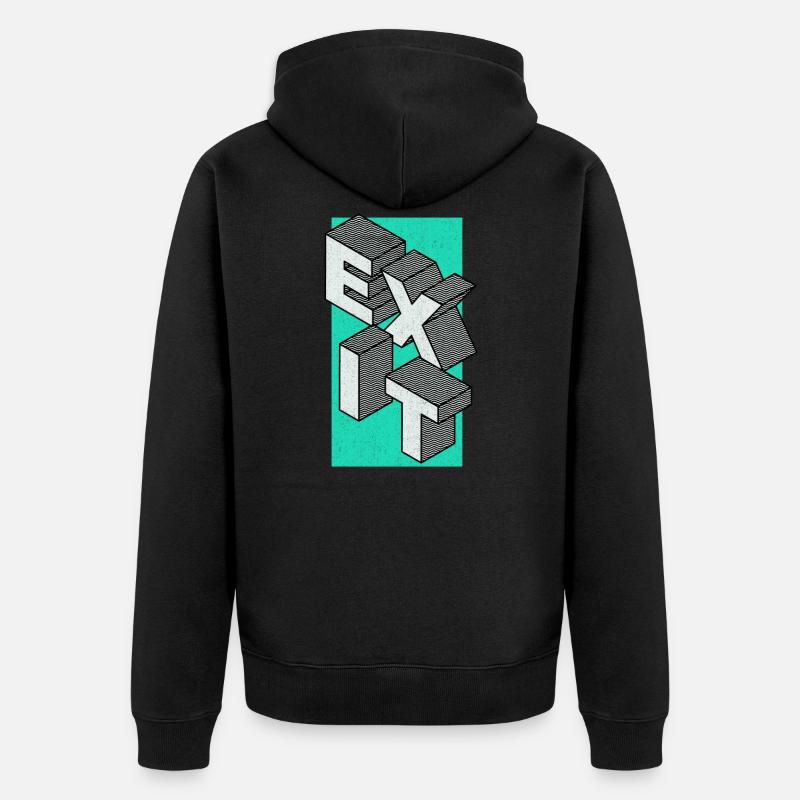 Exit - take the exit - Unisex Premium Organic Zip Hoodie - black