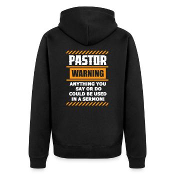 Pastor Church Religion Dieu Pastor Gift - Veste à capuche bio Premium Unisexe - noir - Dos - Nico (187cm)