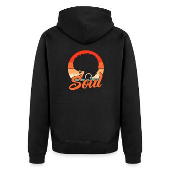 Soul Musik Afro Black Lives Matter Geschenk - Unisex Premium Bio Zip Hoodie - Schwarz - Hinten - Nico (187cm)