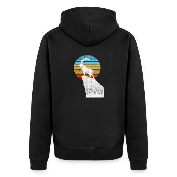 Montagnes du Capricorne Vintage Randonnée Escalade Camping - Veste à capuche bio Premium Unisexe - noir - Dos - Nico (187cm)