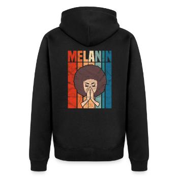 Mélanine Afro Black Lives Matter Gift - Veste à capuche bio Premium Unisexe - noir - Dos - Nico (187cm)