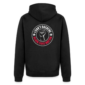 Black Lives Matter I can't breathe - Unisex Premium Organic Zip Hoodie - black - Back - Nico (187cm)
