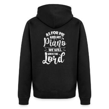 Religion Piano Jesus Gott Klavier Pianist Geschenk - Unisex Premium Bio Zip Hoodie - Schwarz - Hinten - Nico (187cm)