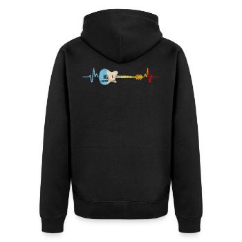 Cadeau coeur guitare Vinatge - Veste à capuche bio Premium Unisexe - noir - Dos - Nico (187cm)