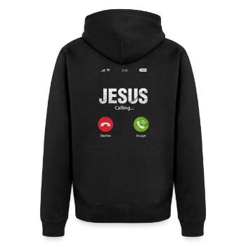 Jésus dieu christian christ religion cadeau - Veste à capuche bio Premium Unisexe - noir - Dos - Nico (187cm)