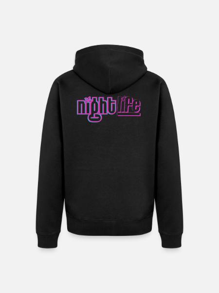 nightlife - Unisex Premium Organic Zip Hoodie - black