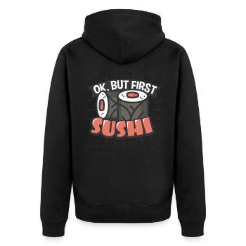 Sushi - Veste à capuche bio Premium Unisexe - noir - Dos - Nico (187cm)