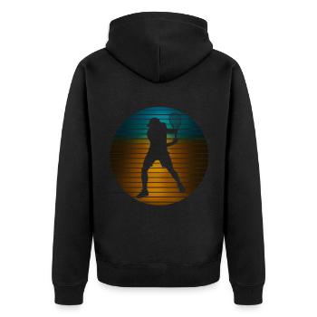 tennisspieler - Unisex Premium Bio Zip Hoodie - Schwarz - Hinten - Nico (187cm)