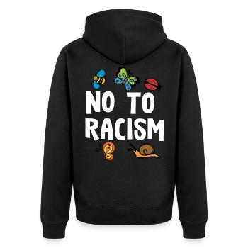 Racism Against Right Quote Ladies Gift - Unisex Premium Organic Zip Hoodie - black - Back - Nico (187cm)