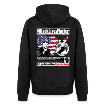 John F Kennedy paix en tout temps citation - Veste à capuche bio Premium Unisexe - noir - Dos - Nico (187cm)