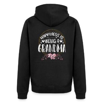 Grandma grandson grandmother grandma grandchild gift - Unisex Premium Organic Zip Hoodie - black - Back - Nico (187cm)