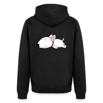 Bull Terrier Drôle Chien Mocassins Dames Enfants - Veste à capuche bio Premium Unisexe - noir - Dos - Nico (187cm)