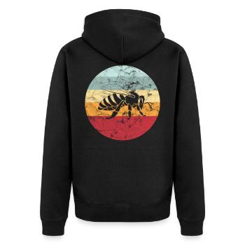Bee beekeeper vintage gift - Unisex Premium Organic Zip Hoodie - black - Back - Nico (187cm)