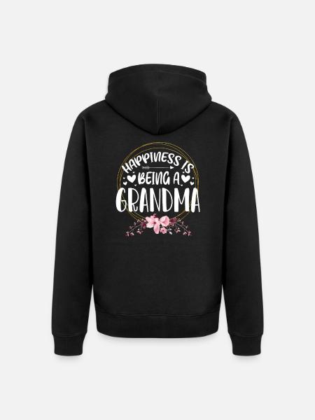 granny - Unisex Premium Organic Zip Hoodie - black