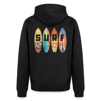 Surf surfing surfeur surf cadeau - Veste à capuche bio Premium Unisexe - noir - Dos - Nico (187cm)