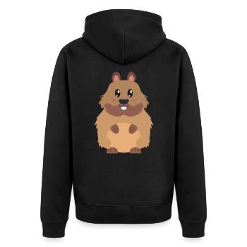 Biber - Unisex Premium Bio Zip Hoodie - Schwarz - Hinten - Nico (187cm)