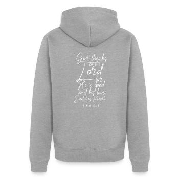 Jésus - Veste à capuche bio Premium Unisexe - gris chiné - Dos - Nico (187cm)