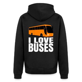 Bus Bus Driver Coach Coach Birthday Gift Mens - Veste à capuche bio Premium Unisexe - noir - Dos - Nico (187cm)