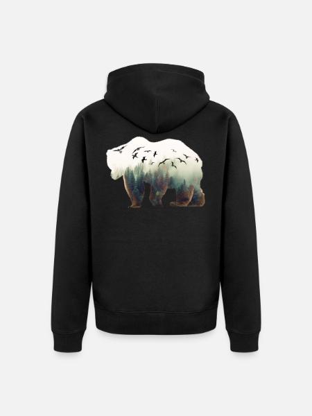Ours nature - Veste à capuche bio Premium Unisexe - noir