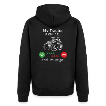 My tractor is calling and i must Go t-shirt farmer - Veste à capuche bio Premium Unisexe - noir - Dos - Nico (187cm)