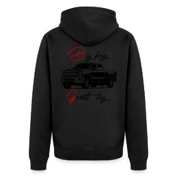 pick-up,offroader,geländewagen,jeep,transporter - Unisex Premium Bio Zip Hoodie - Schwarz - Hinten - Nico (187cm)