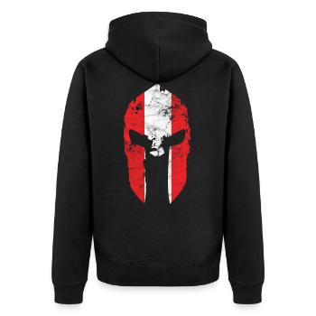 Sparte Autriche drapeau Patrie Helmet Spartan - Veste à capuche bio Premium Unisexe - noir - Dos - Nico (187cm)