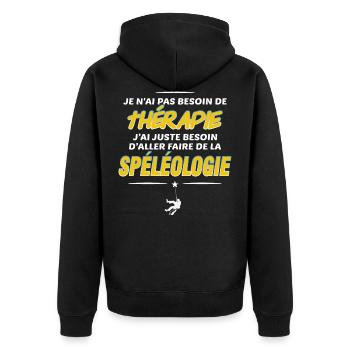 Spéléologie / Spéléo - Veste à capuche bio Premium Unisexe - noir - Dos - Nico (187cm)
