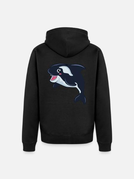 Orca Wal - Unisex Premium Bio Zip Hoodie - Schwarz