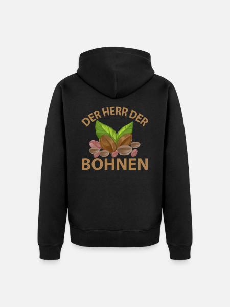 Der Herr der Bohnen - Unisex Premium Bio Zip Hoodie - Schwarz