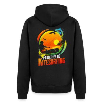 Vintage Kite Surfer Kite Kiteboarding Retro Kites - Veste à capuche bio Premium Unisexe - noir - Dos - Nico (187cm)