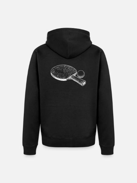 bordtennis - Premium økologisk unisex-hættejakke - sort