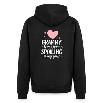 mamie - Veste à capuche bio Premium Unisexe - noir - Dos - Nico (187cm)