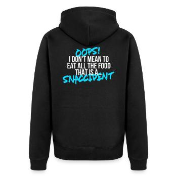 eat - Unisex Premium Organic Zip Hoodie - black - Back - Nico (187cm)