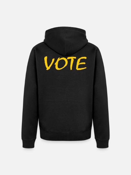 Vote - Unisex Premium Organic Zip Hoodie - black