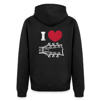 Cadeau de groupe de rock musicien guitariste guitare - Veste à capuche bio Premium Unisexe - noir - Dos - Nico (187cm)