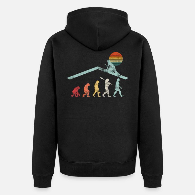 Roofing craftsman carpenter evolution - Unisex Premium Organic Zip Hoodie - black