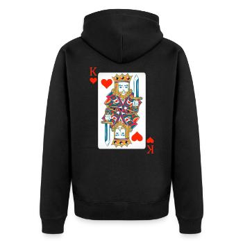 König Herz Kostüm Kartenspiel Poker Geschenk - Unisex Premium Bio Zip Hoodie - Schwarz - Hinten - Nico (187cm)