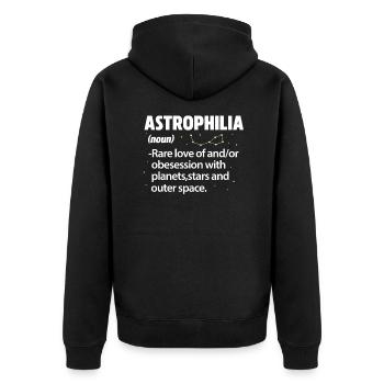 Astronomie Planeten Sterne Weltraum Geschenk - Unisex Premium Bio Zip Hoodie - Schwarz - Hinten - Nico (187cm)