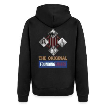 Columbus day, Columbus day indigenous, Columbus - Unisex Premium Bio Zip Hoodie - Schwarz - Hinten - Nico (187cm)