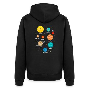 Planètes d'astronomie - Veste à capuche bio Premium Unisexe - noir - Dos - Nico (187cm)