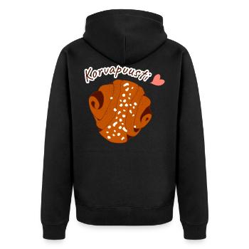 Rouleaux finlandais à la cannelle - Korvapuustit - Veste à capuche bio Premium Unisexe - noir - Dos - Nico (187cm)