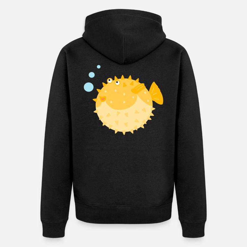 Poisson-globe mignon - Veste à capuche bio Premium Unisexe - noir