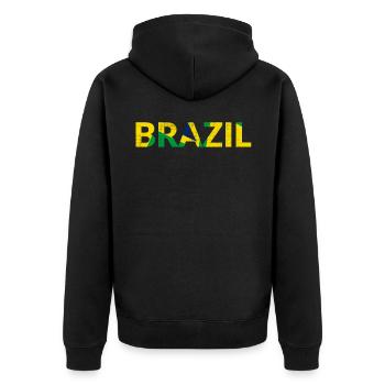 Brésil, Brésil, Brésiliens, drapeau, drapeaux - Veste à capuche bio Premium Unisexe - noir - Dos - Nico (187cm)